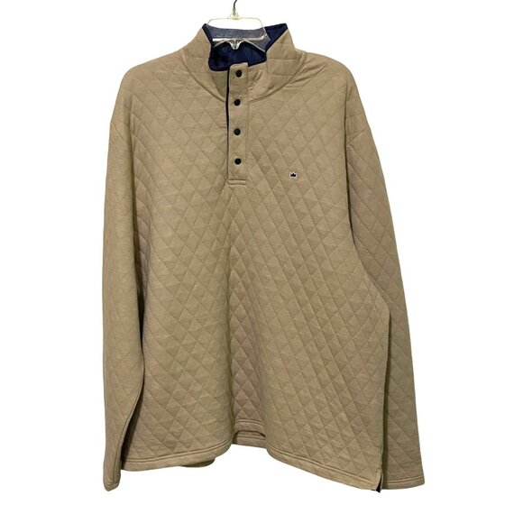 Crown Ivy Quilted Popover Jacket Womens XXL Khaki Beige Preppy Nautical Sporty - Picture 2 of 5